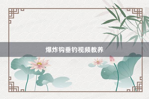 爆炸钩垂钓视频教养